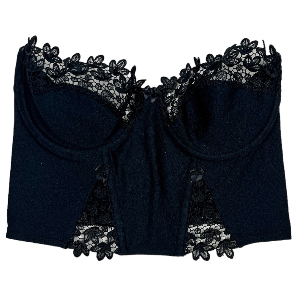 Vintage 90’s Black Strapless Corset Crop Top
